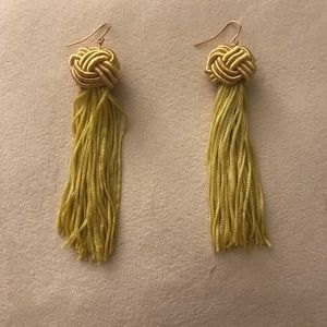 Mustard rope earrings